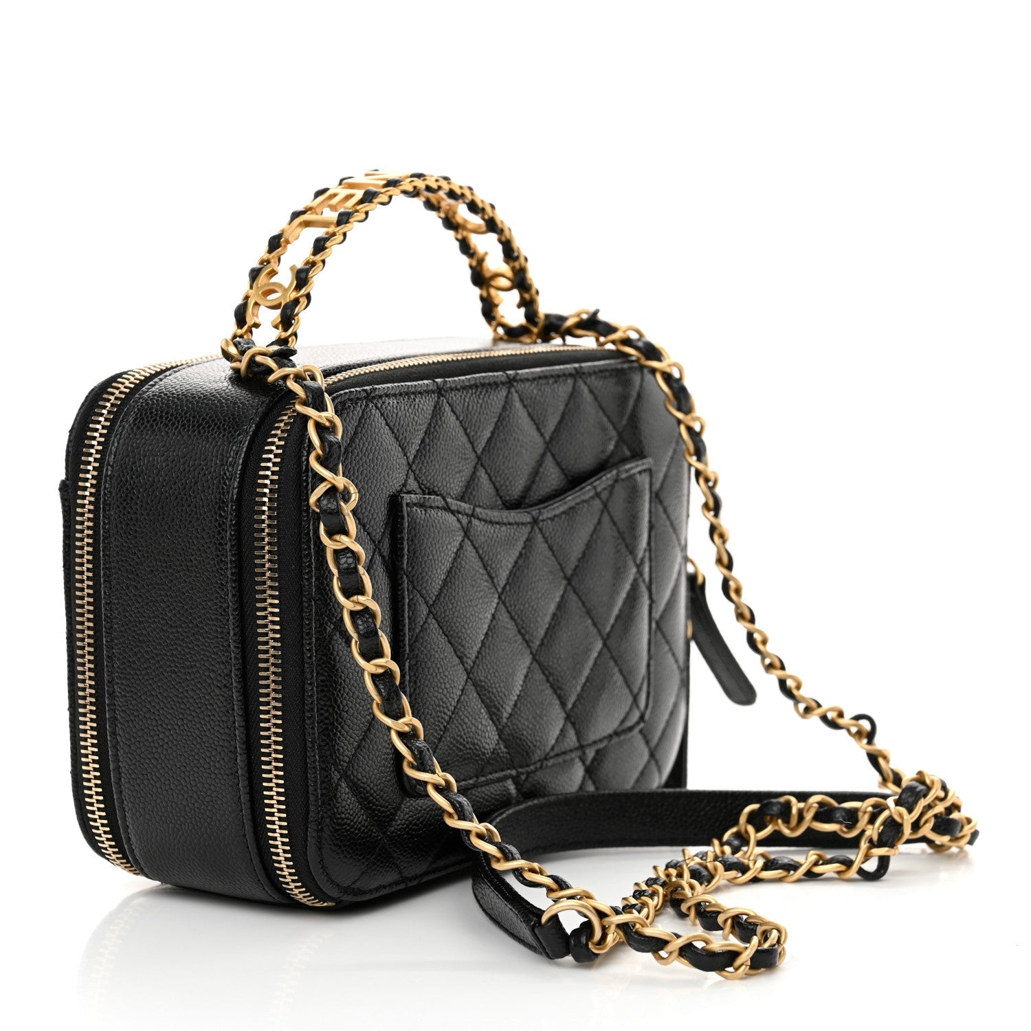 Caviar Quilted Small Pick Me Up Vanity Case Black