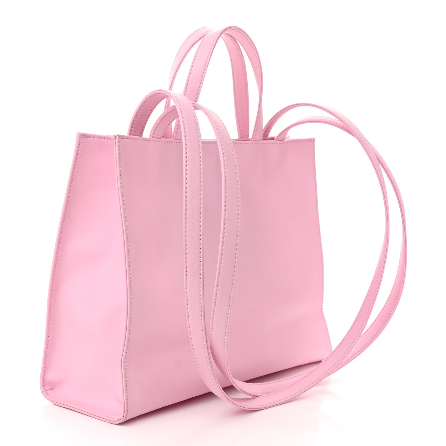 Vegan Leather Medium Shopping Bag Bubblegum