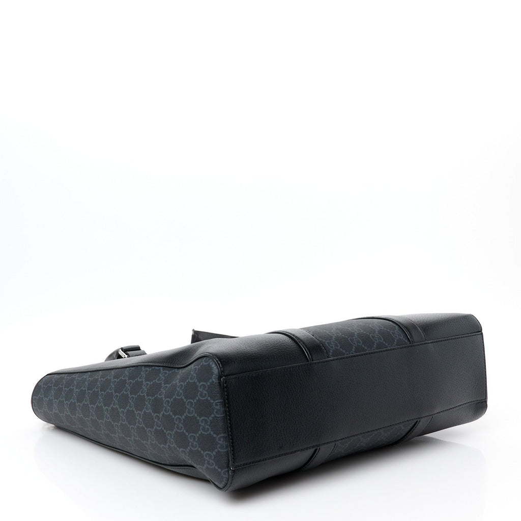 GG Supreme Monogram Calfskin Vertical Tote Black