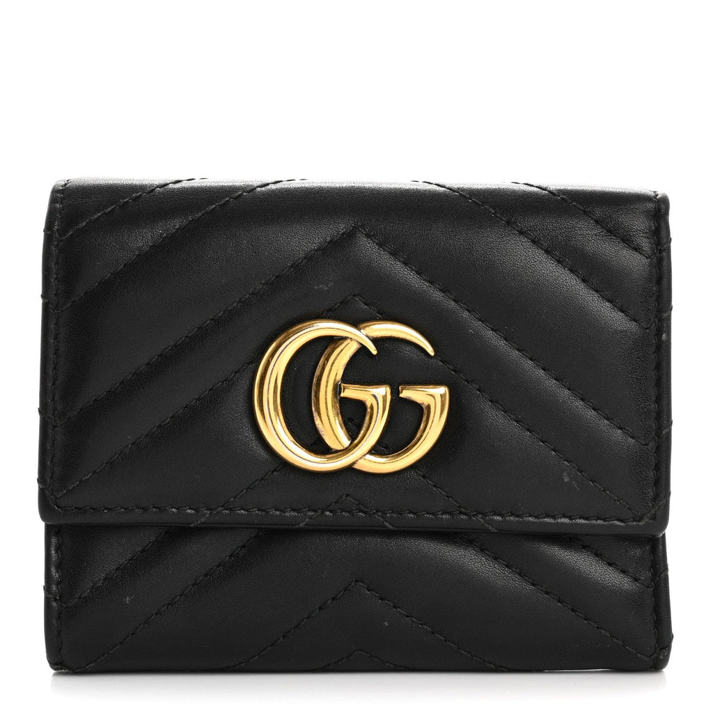 Calfskin Matelasse GG Marmont Wallet Black
