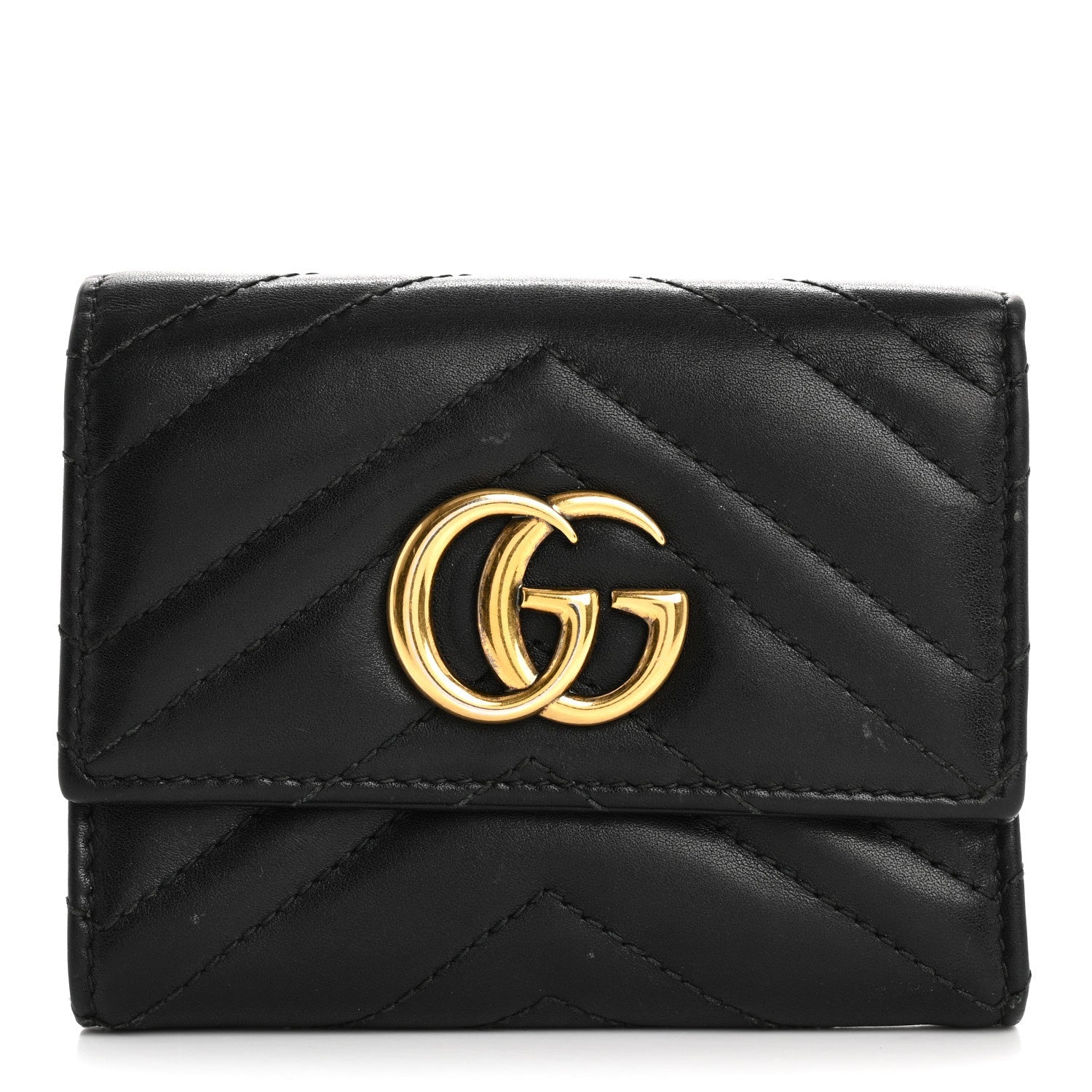 Calfskin Matelasse GG Marmont Wallet Black