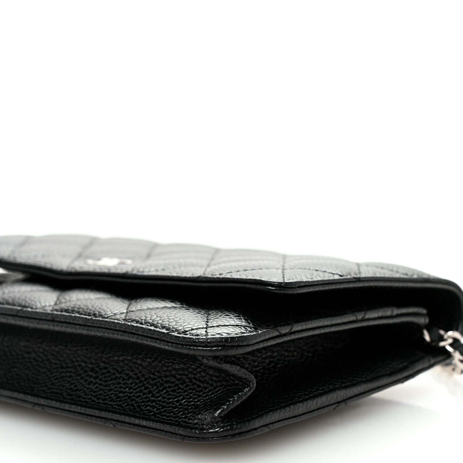 Caviar Quilted Wallet on Chain WOC Black