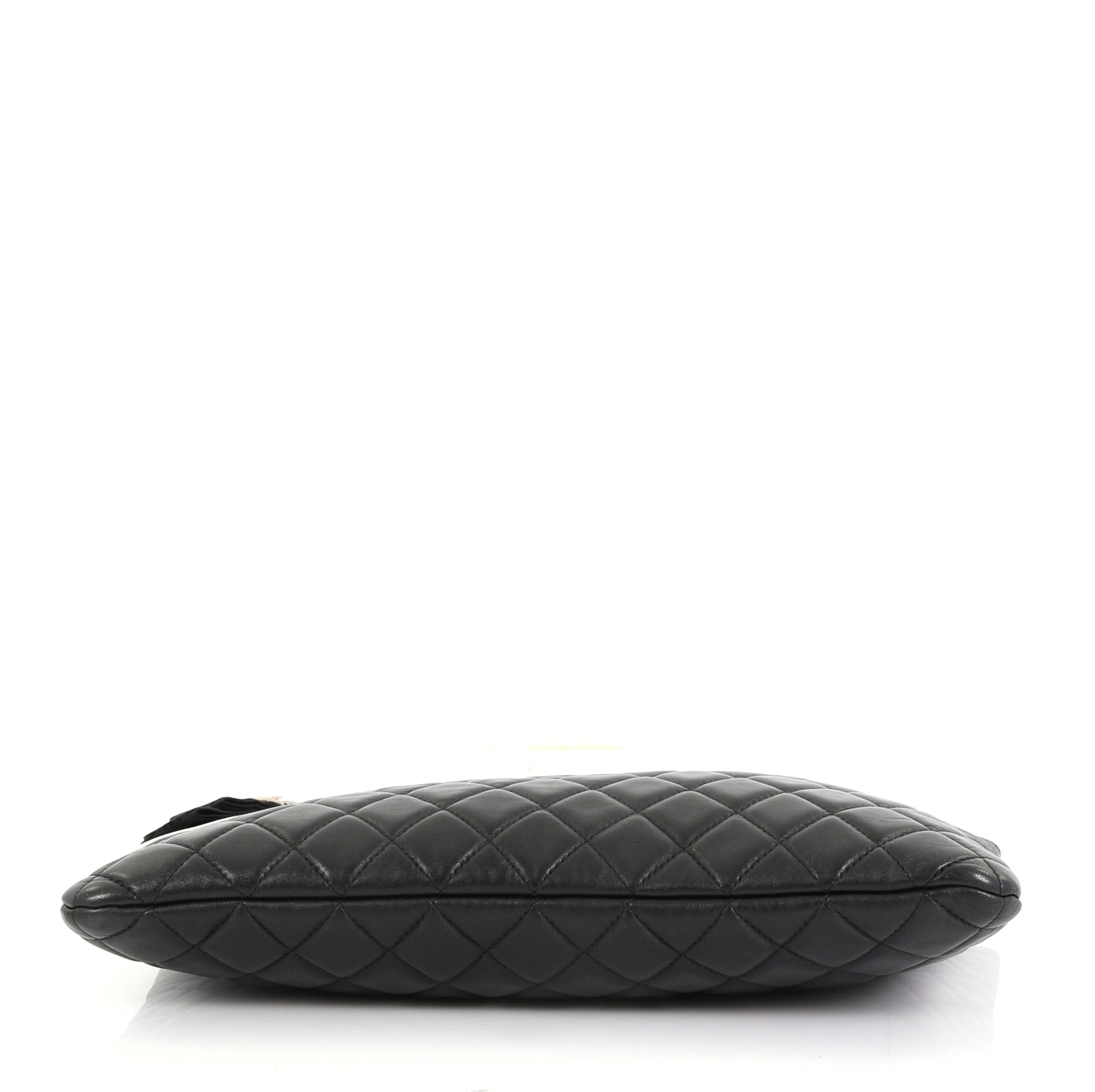 Camellia O Case Clutch Quilted Lambskin Large