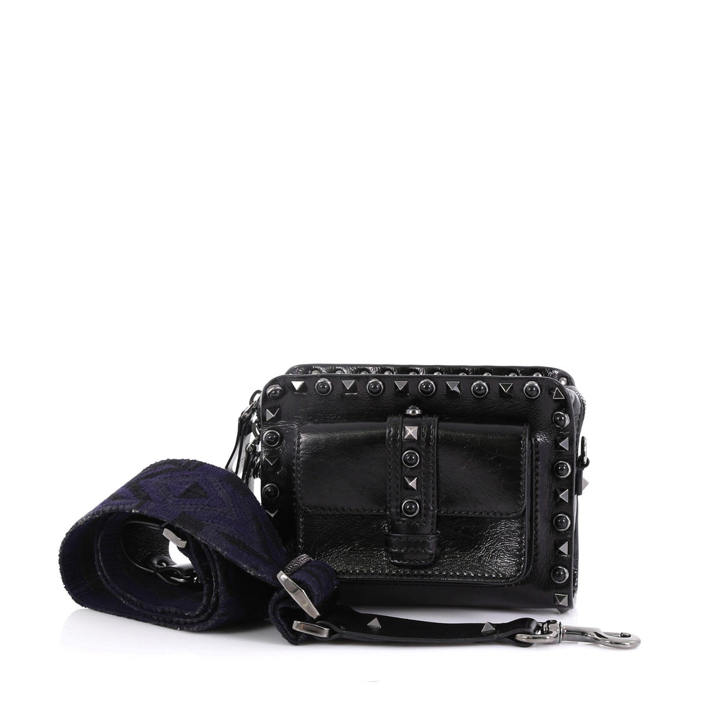 Rolling Rockstud Pocket Crossbody Leather with Cabochons Mini