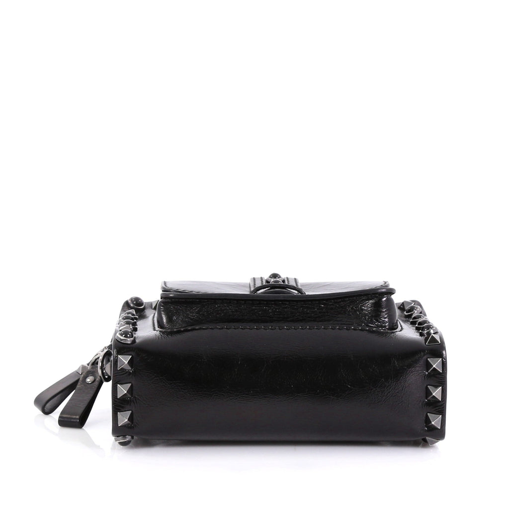 Rolling Rockstud Pocket Crossbody Leather with Cabochons Mini