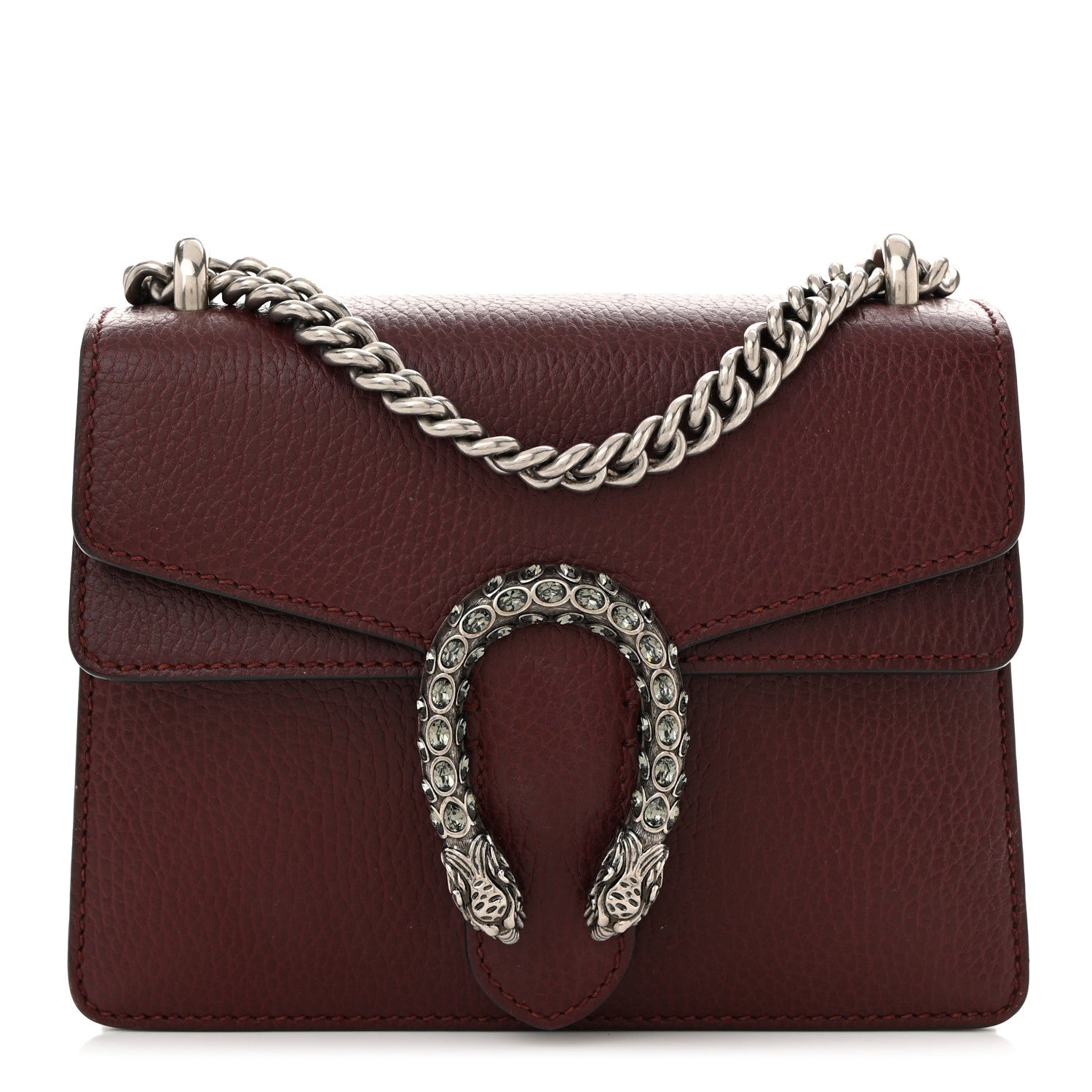 Dollar Calfskin Crystal Mini Dionysus Shoulder Bag Vintage Bordeaux