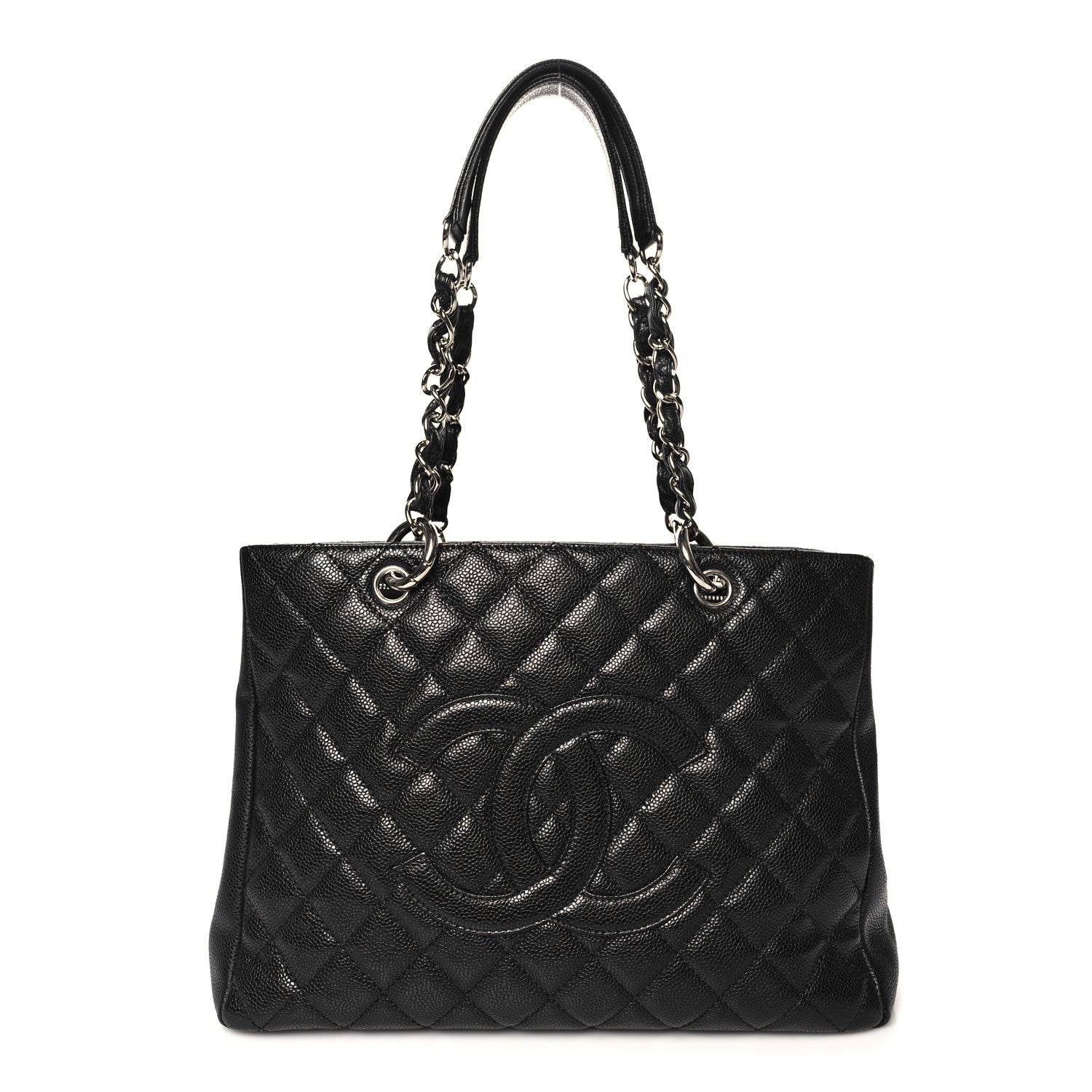 Caviar Quilted Grand Shopping Tote GST Black