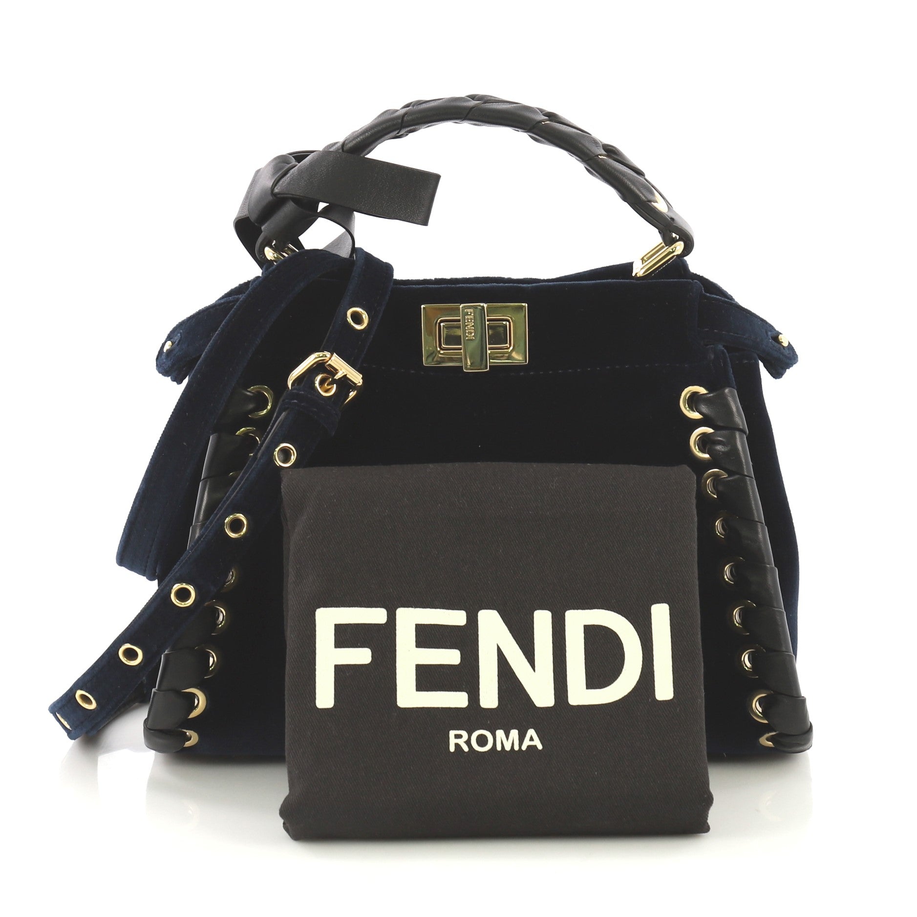 Peekaboo Bag Velvet with Ribbon Whipstitch Mini