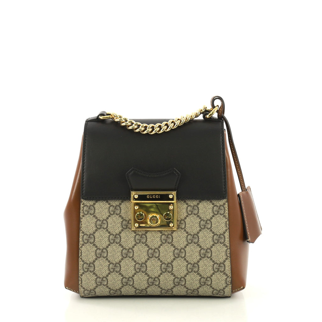 Padlock Backpack GG Coated Canvas and Leather Mini