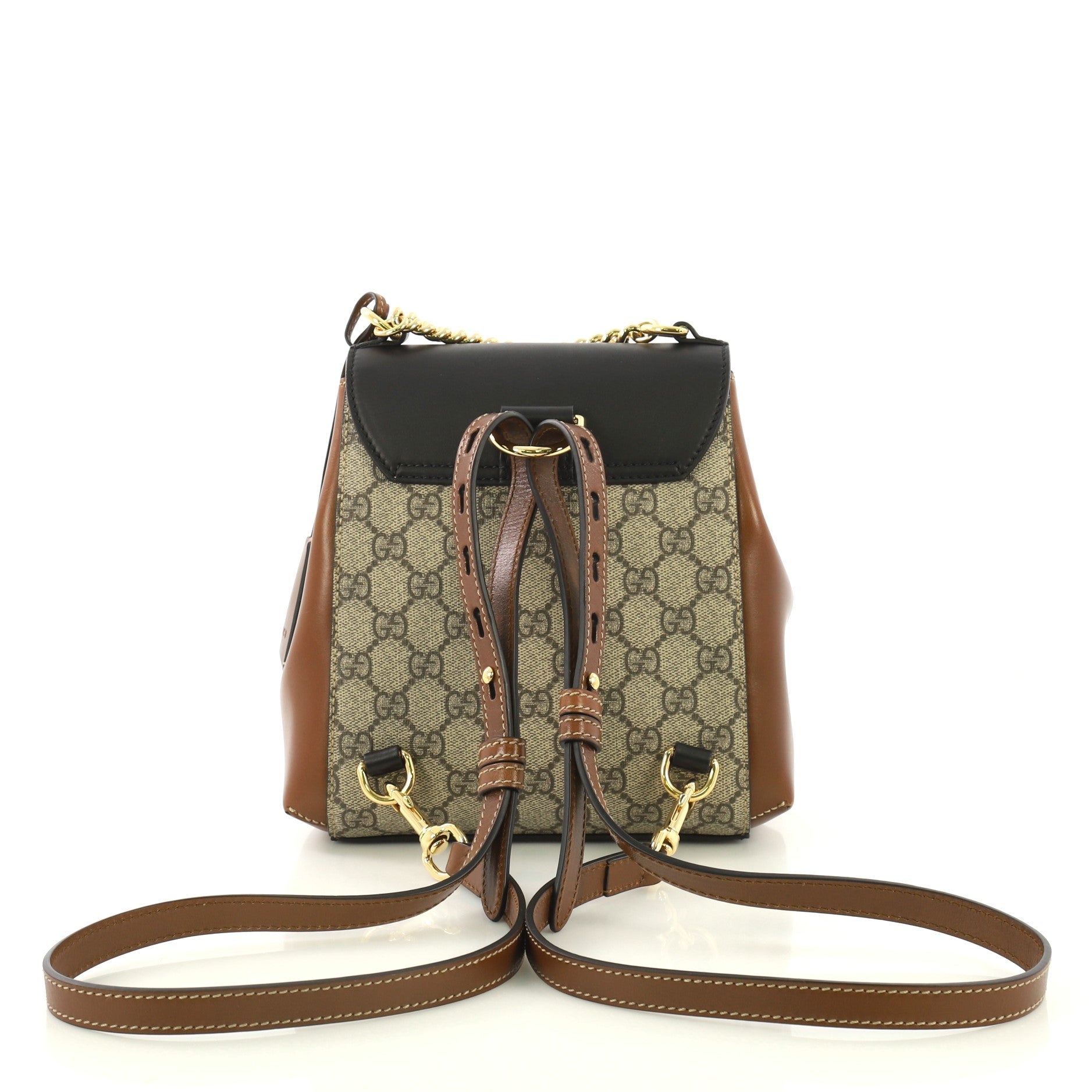 Padlock Backpack GG Coated Canvas and Leather Mini
