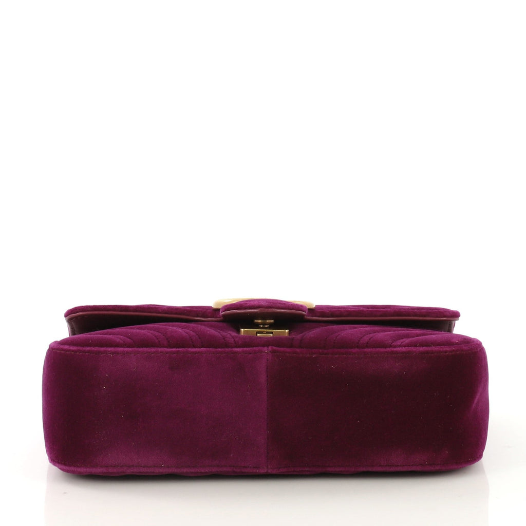GG Marmont Flap Bag Matelasse Velvet Mini