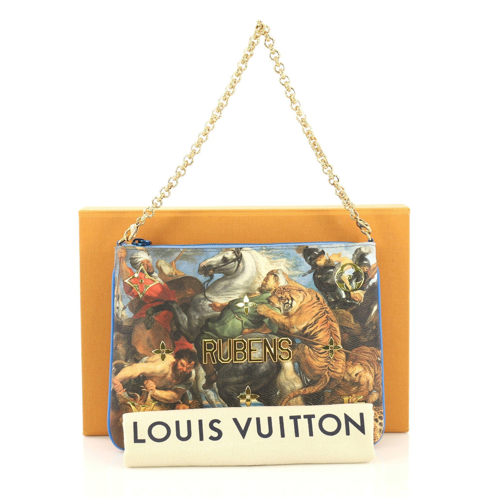 Pochette Clutch Limited Edition Jeff Koons Rubens Print Canvas