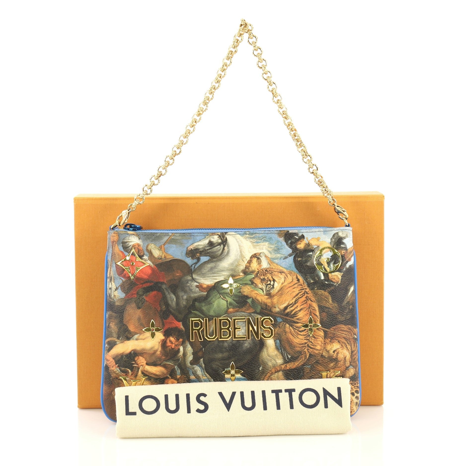 Pochette Clutch Limited Edition Jeff Koons Rubens Print Canvas