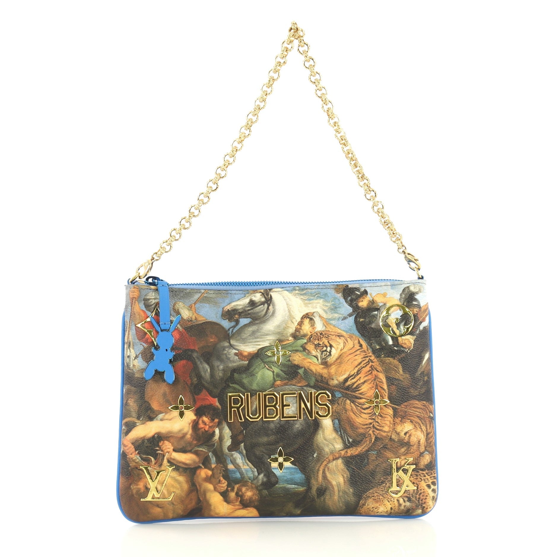 Pochette Clutch Limited Edition Jeff Koons Rubens Print Canvas