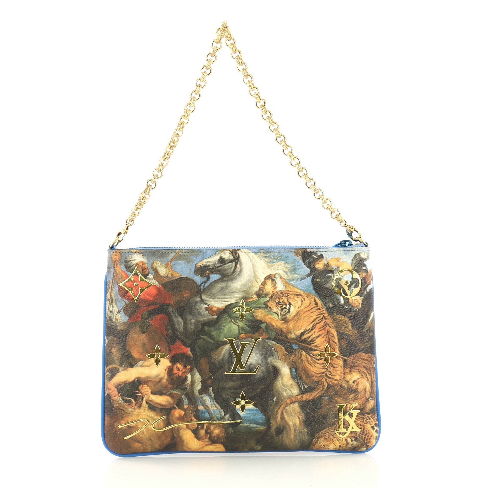 Pochette Clutch Limited Edition Jeff Koons Rubens Print Canvas