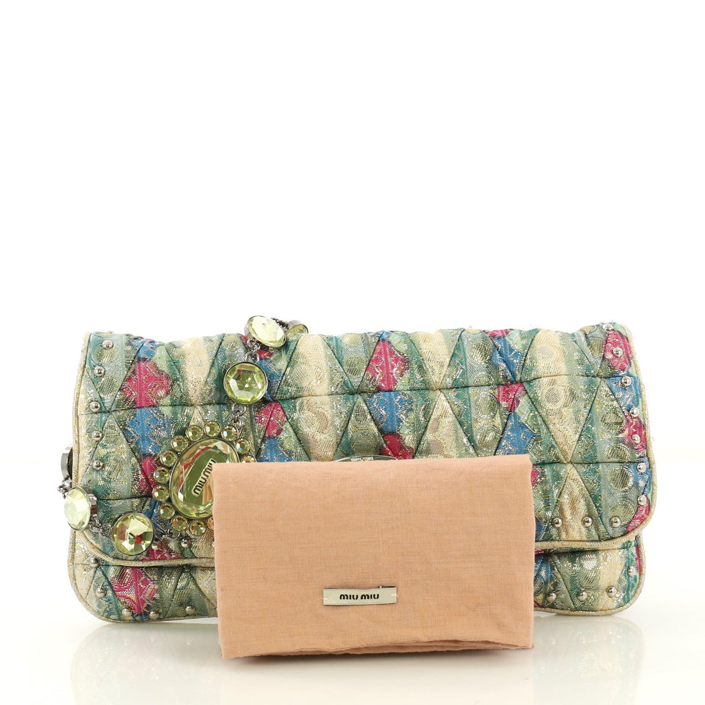 Crystal Clutch Embellished Jacquard Medium