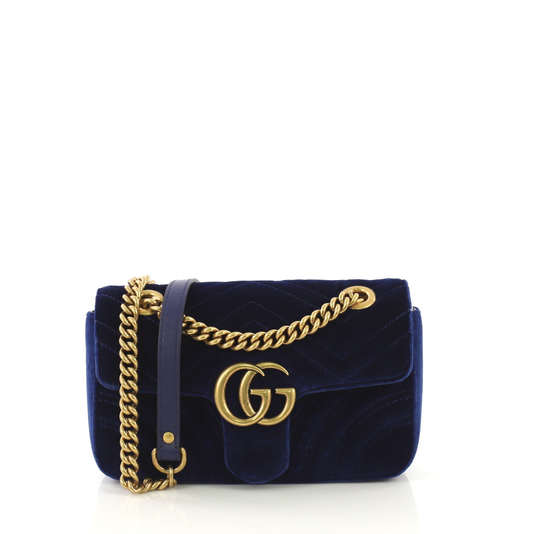 GG Marmont Flap Bag Matelasse Velvet Mini