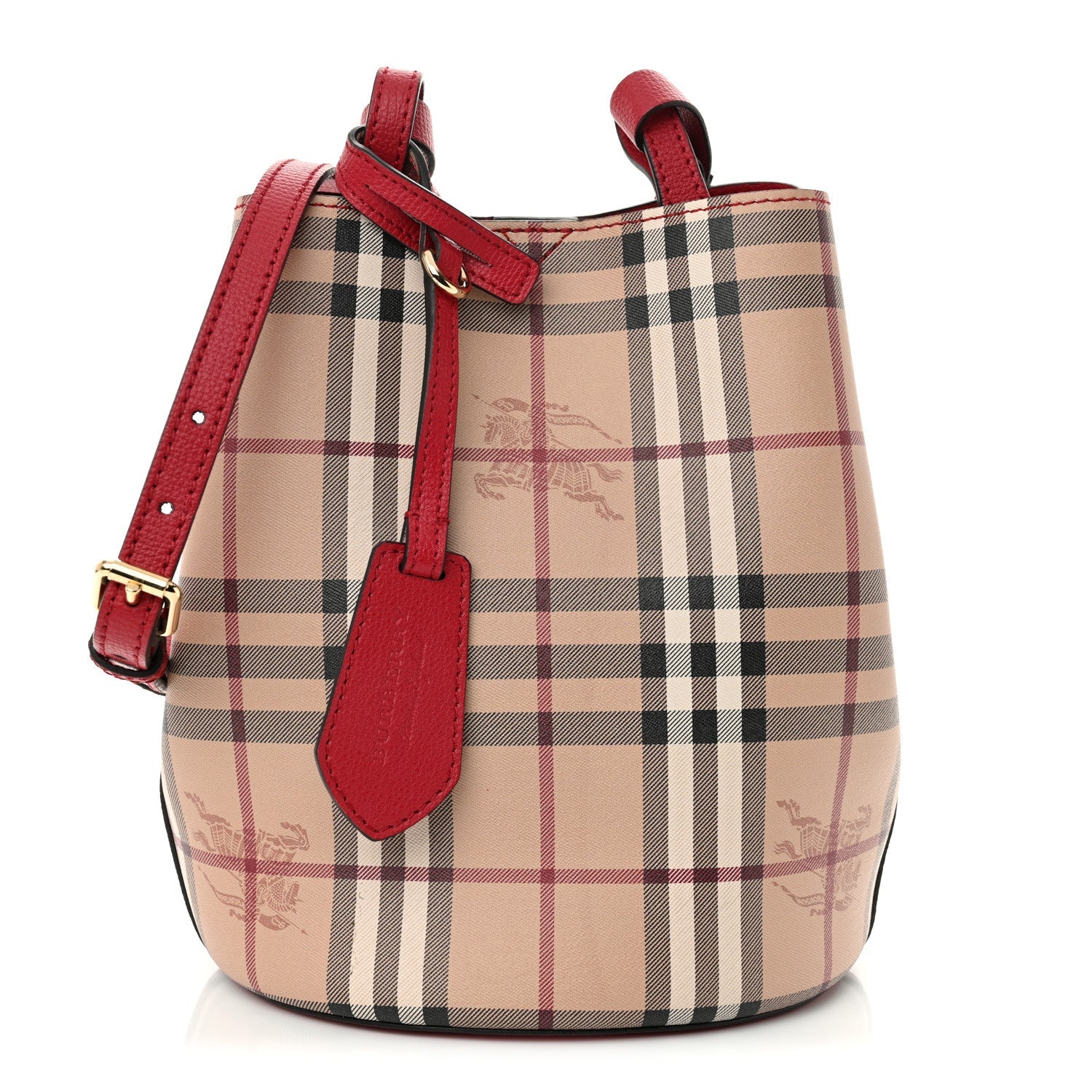 Haymarket Check Colours Small Lorne Bucket Crossbody Poppy Red