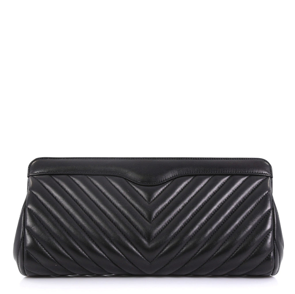 CC Frame Clutch Chevron Lambskin