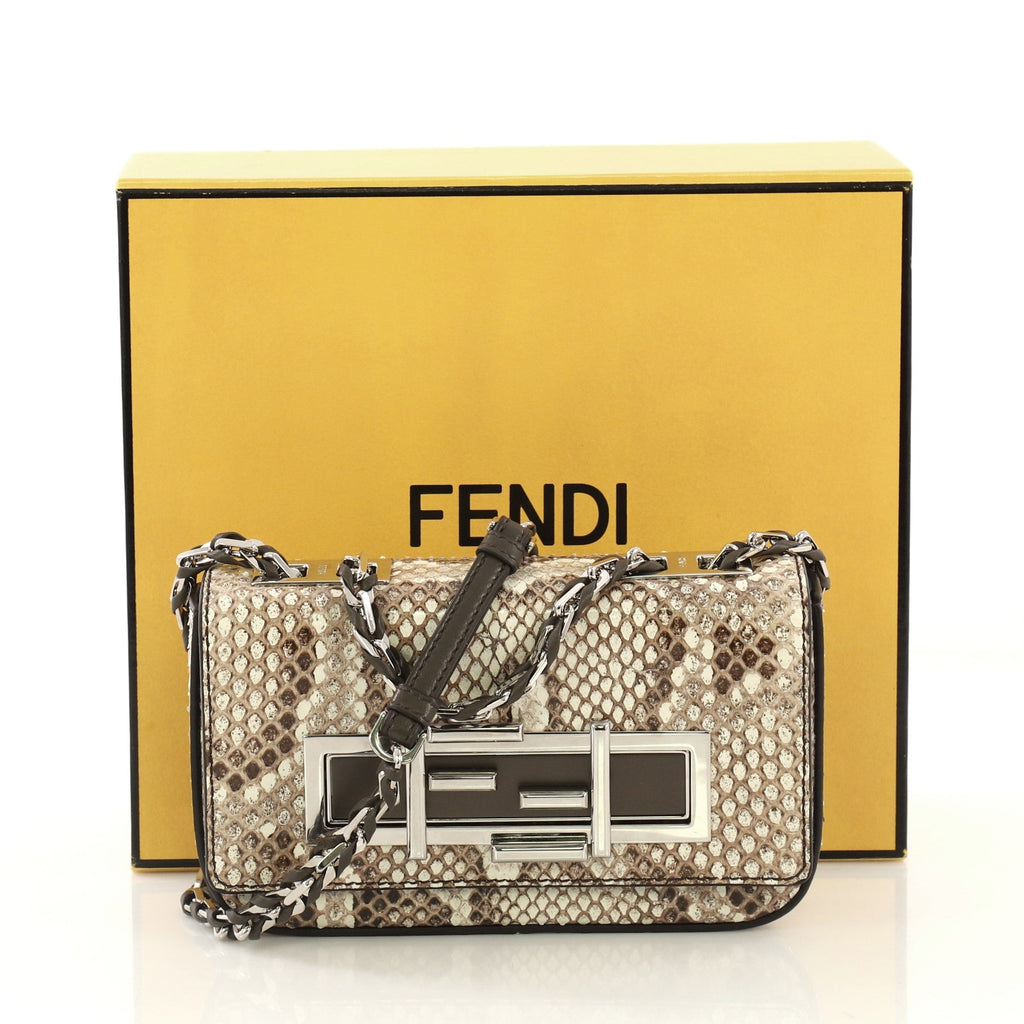 3Baguette Crossbody Bag Python Mini