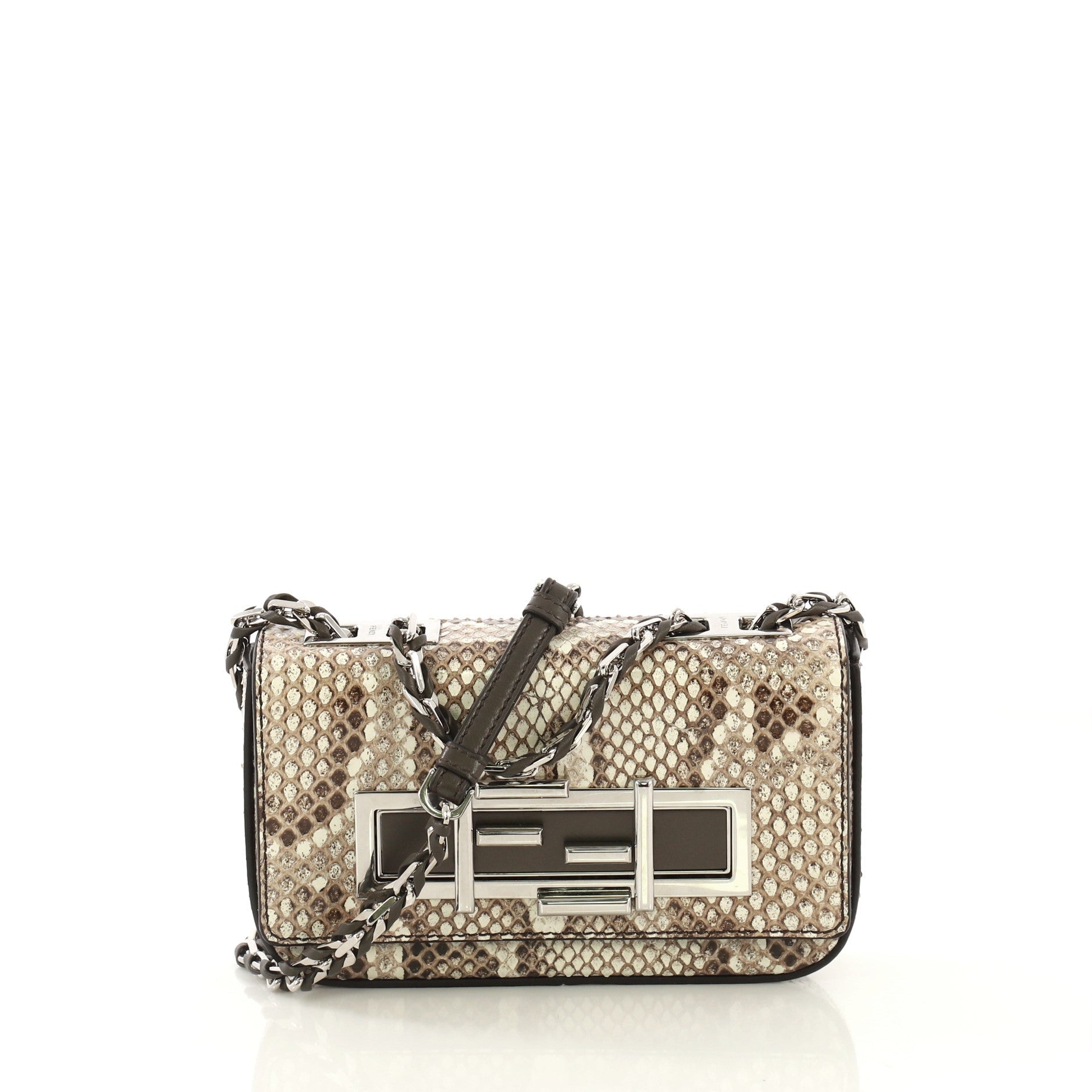 3Baguette Crossbody Bag Python Mini