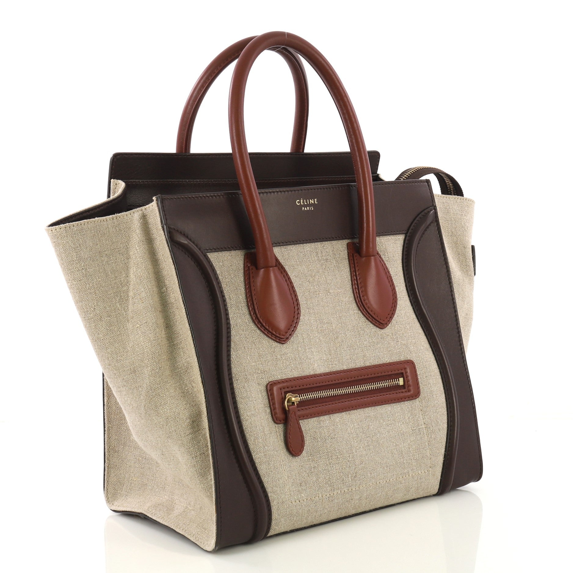 Luggage Handbag Canvas and Leather Mini