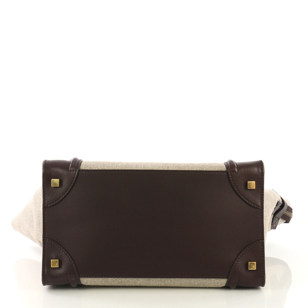 Luggage Handbag Canvas and Leather Mini