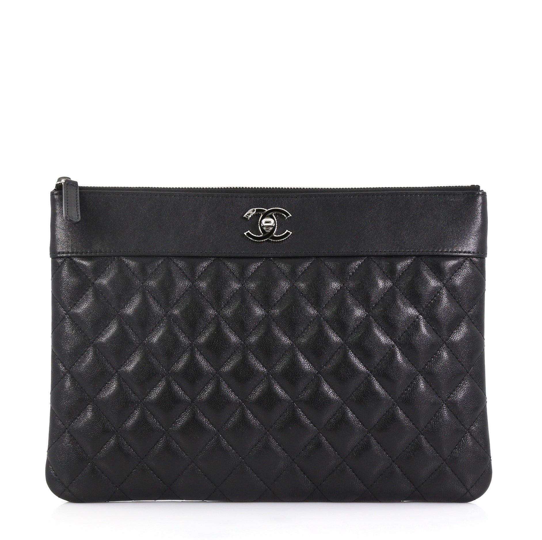 Mademoiselle Vintage O Case Clutch Quilted Sheepskin Medium