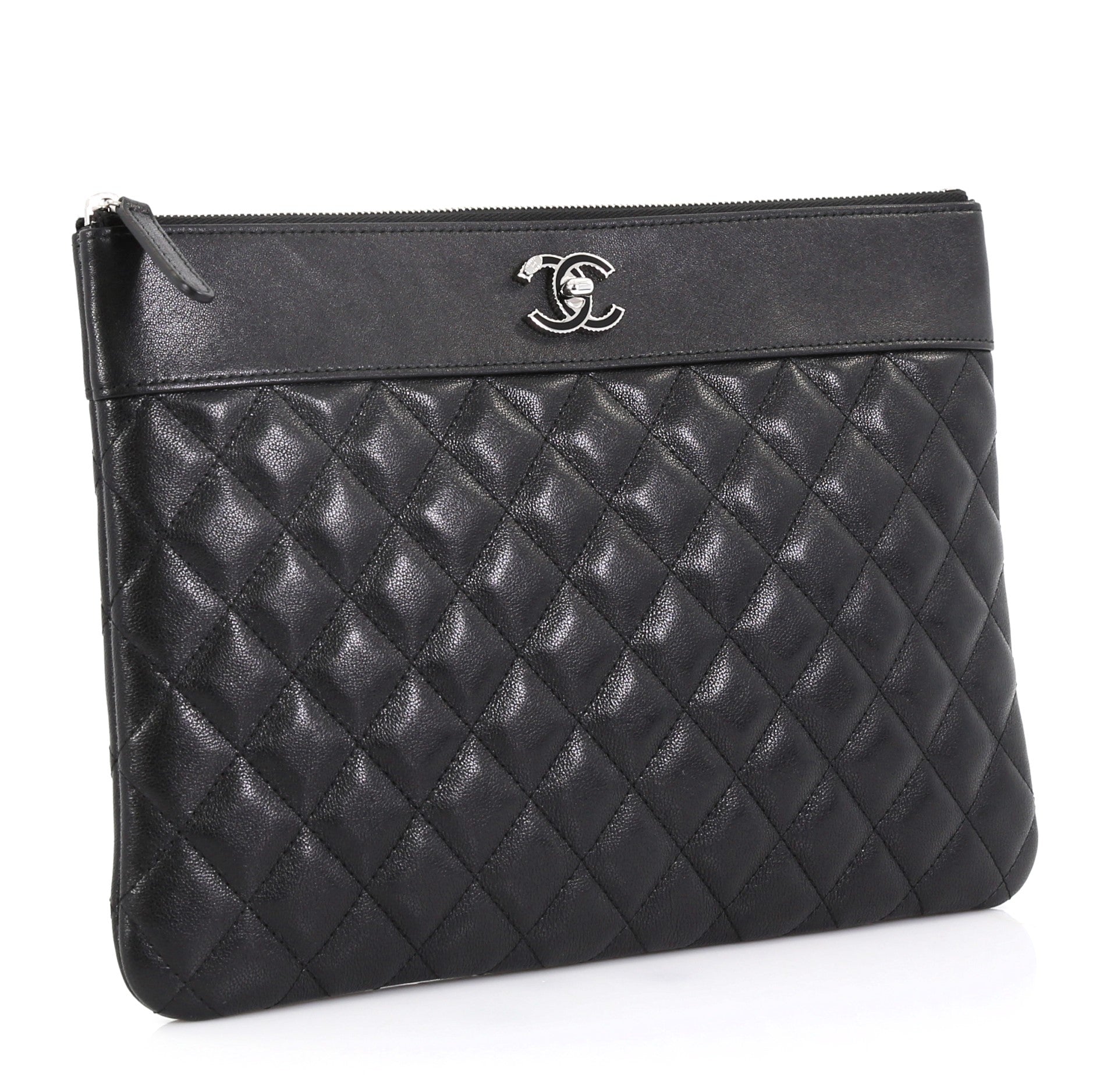 Mademoiselle Vintage O Case Clutch Quilted Sheepskin Medium