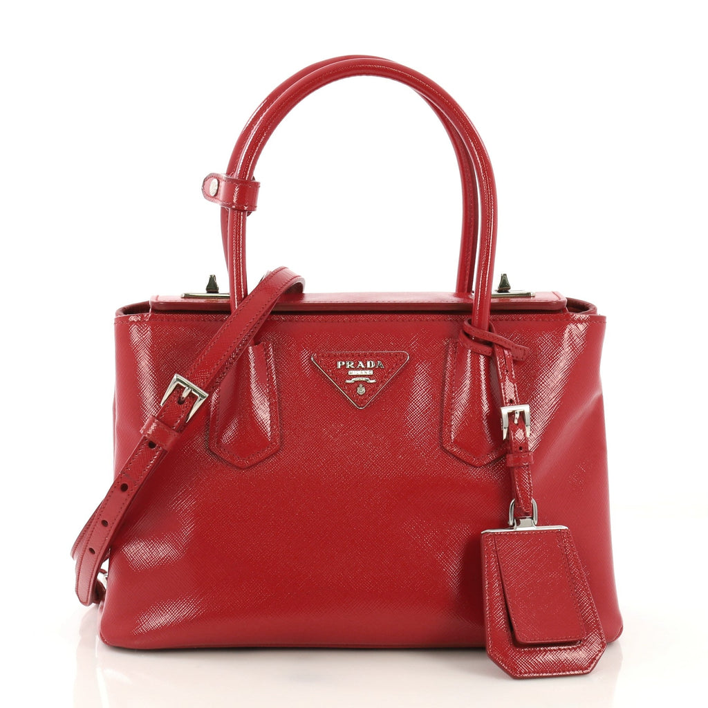 Turnlock Cuir Twin Tote Vernice Saffiano Leather Mini