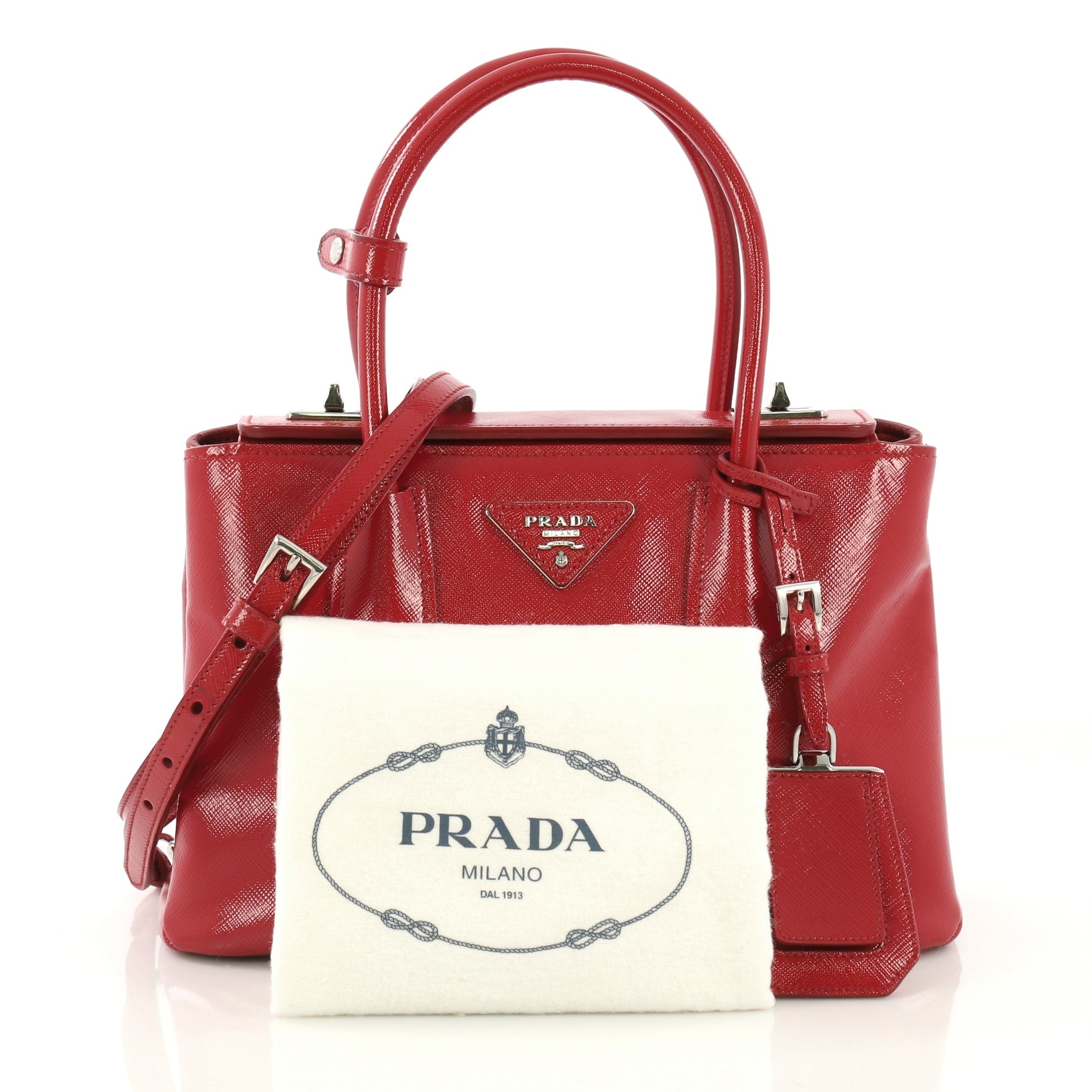 Turnlock Cuir Twin Tote Vernice Saffiano Leather Mini