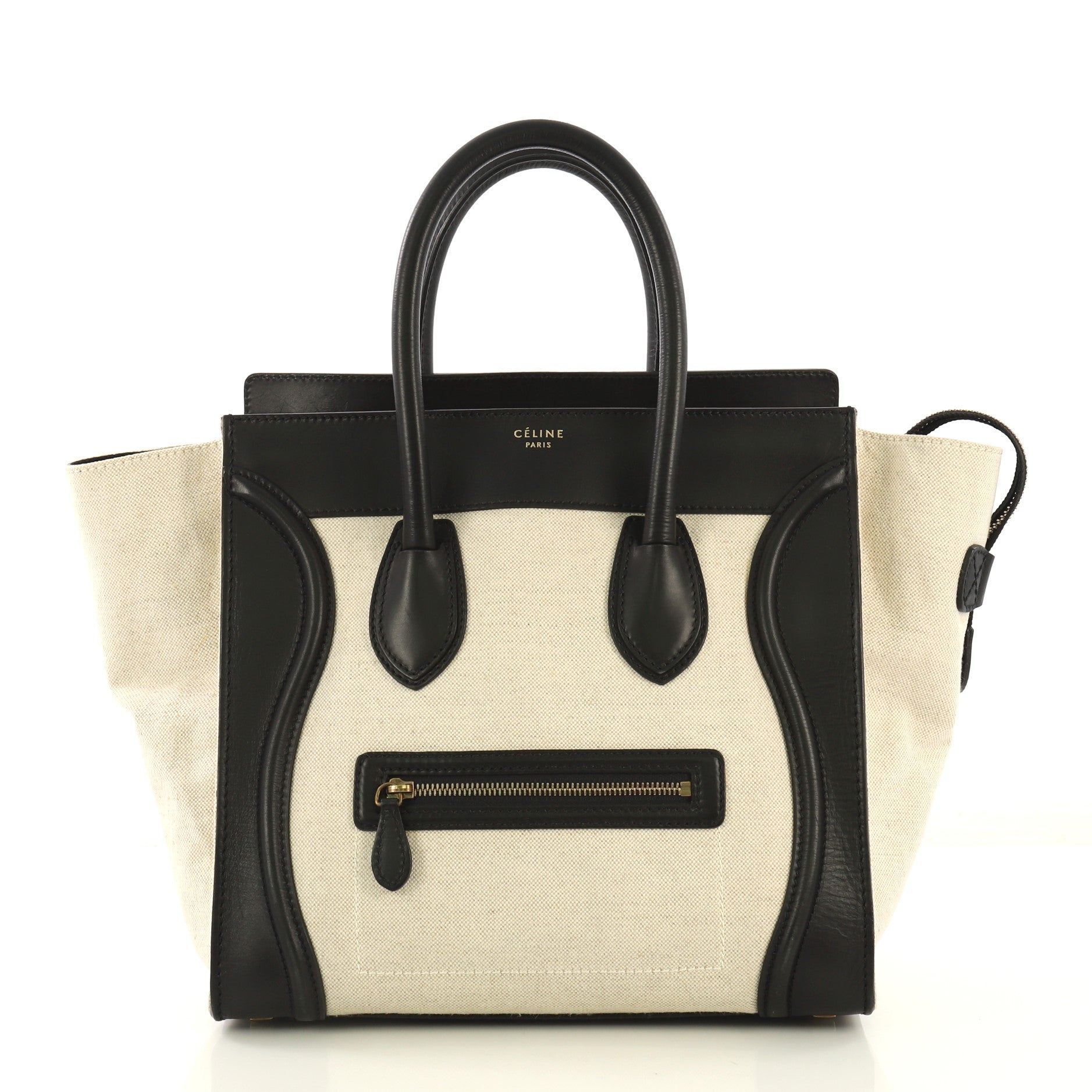 Luggage Handbag Canvas and Leather Mini