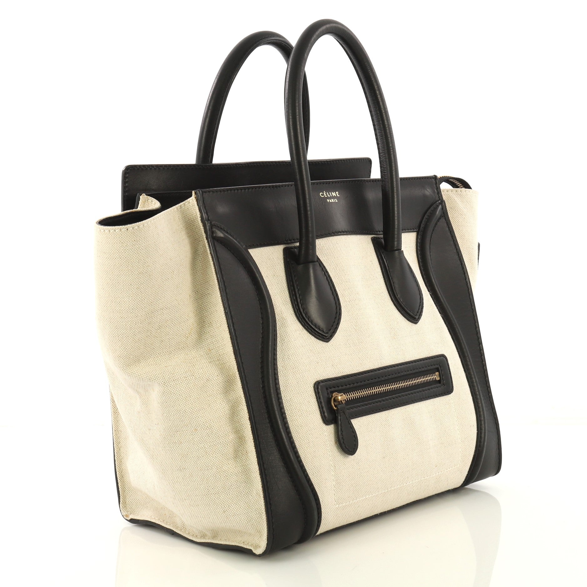 Luggage Handbag Canvas and Leather Mini