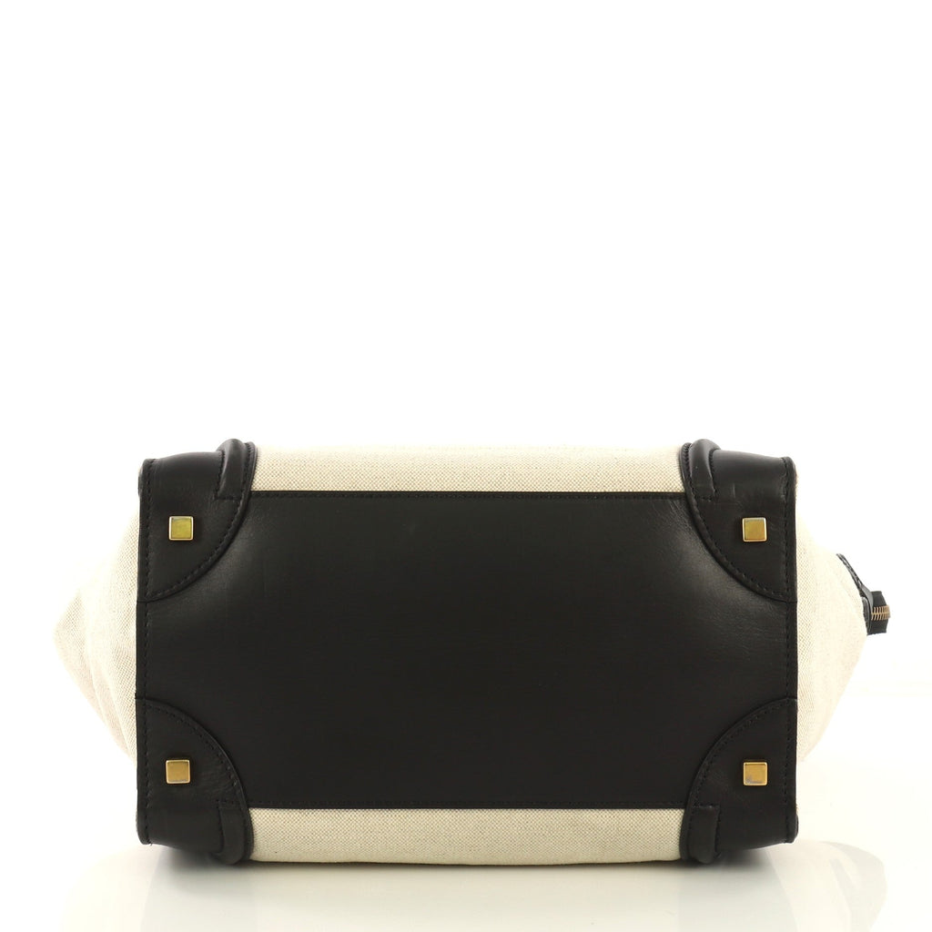 Luggage Handbag Canvas and Leather Mini