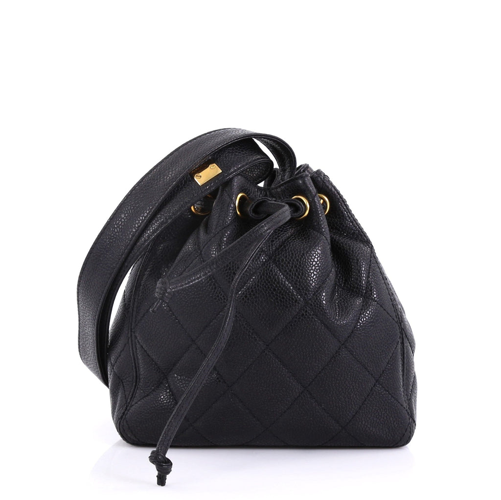 Vintage Bucket Bag Quilted Caviar Mini