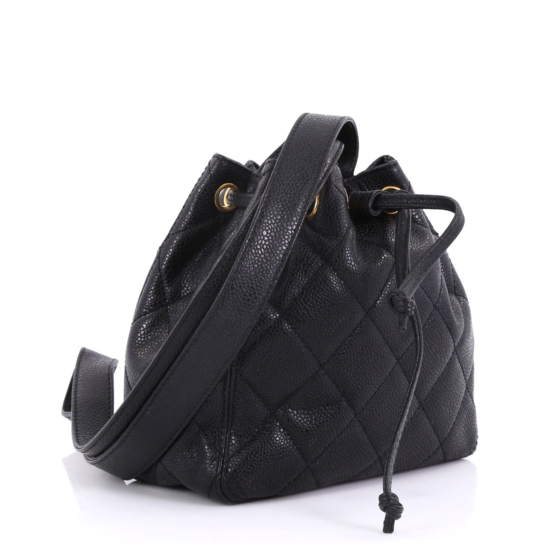 Vintage Bucket Bag Quilted Caviar Mini