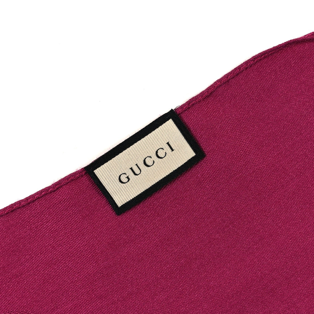Wool Silk GG Monogram GGNat Scarf Fuchsia