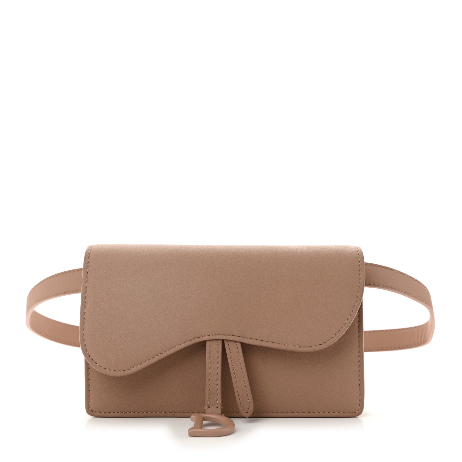 Ultra Matte Calfskin Saddle Belt Clutch Rose Des Vents