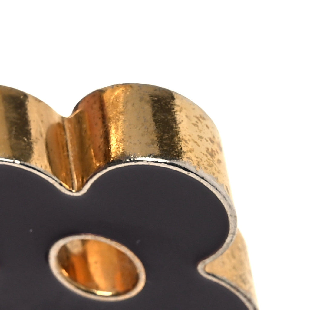 Metal Enamel Fleur De Monogram Bag Charm Dore