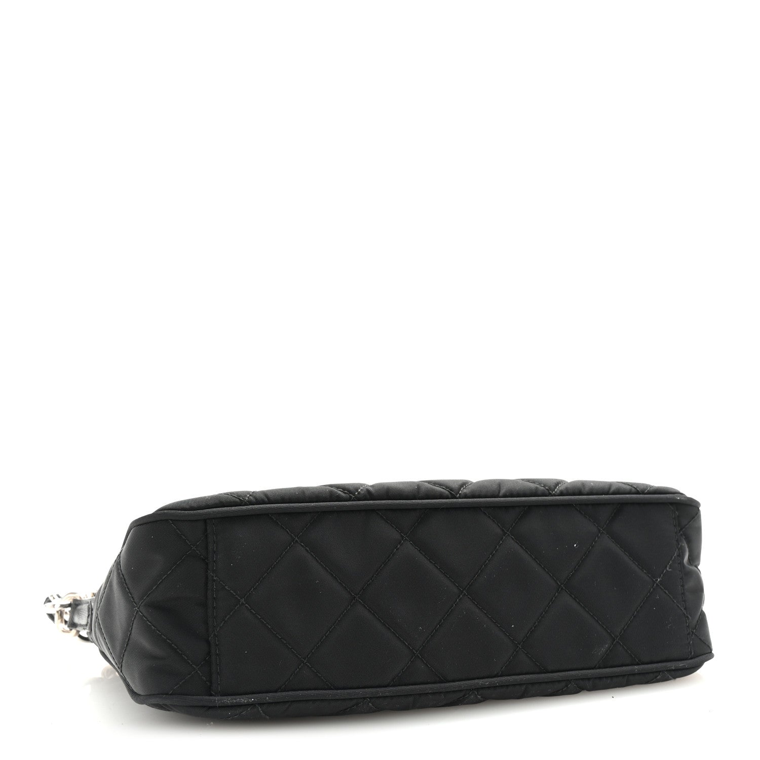 Nylon Tessuto Impuntu Quilted Crossbody Bag Black