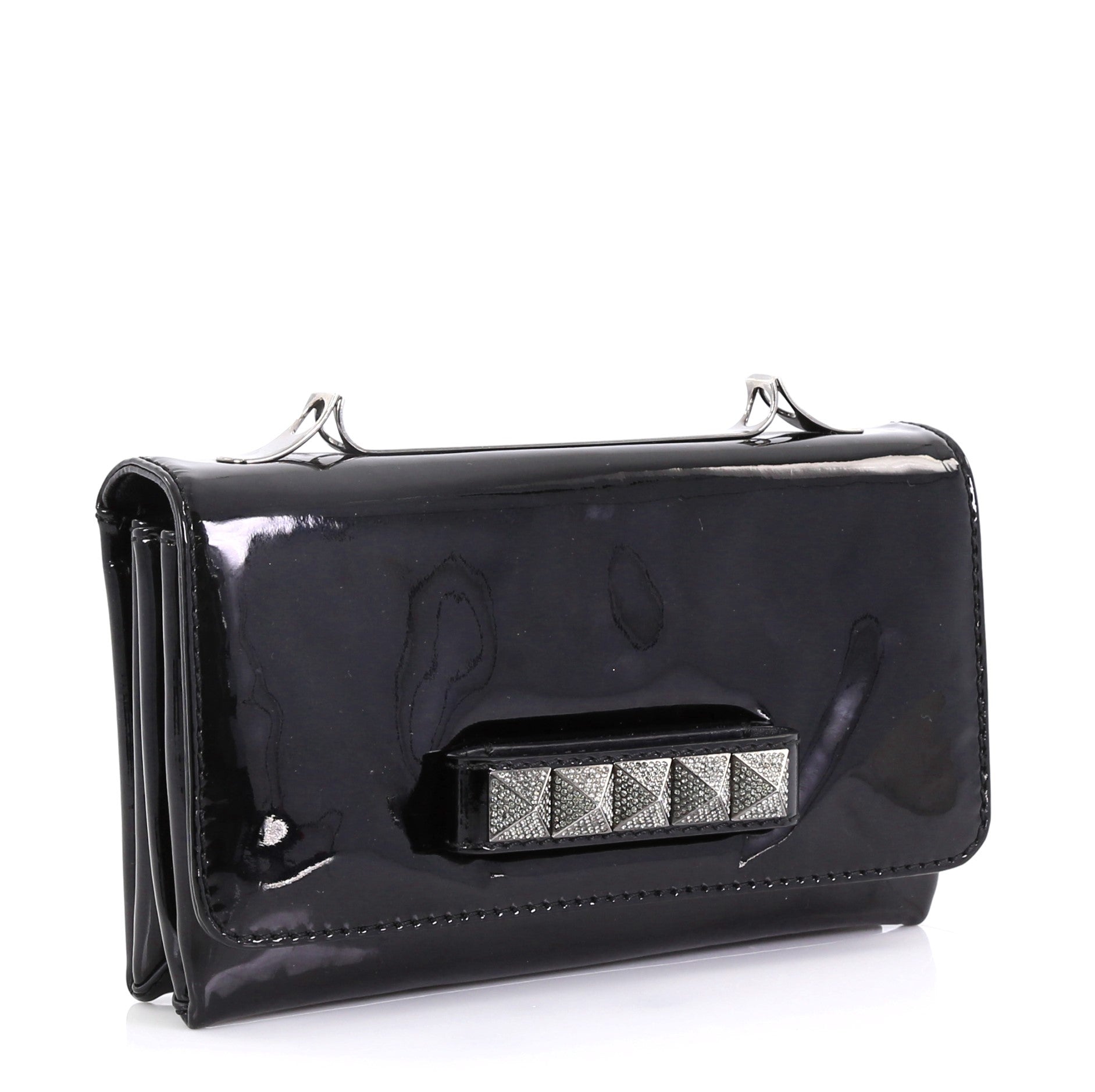 Va Va Voom Clutch Crystal Studs Patent Medium