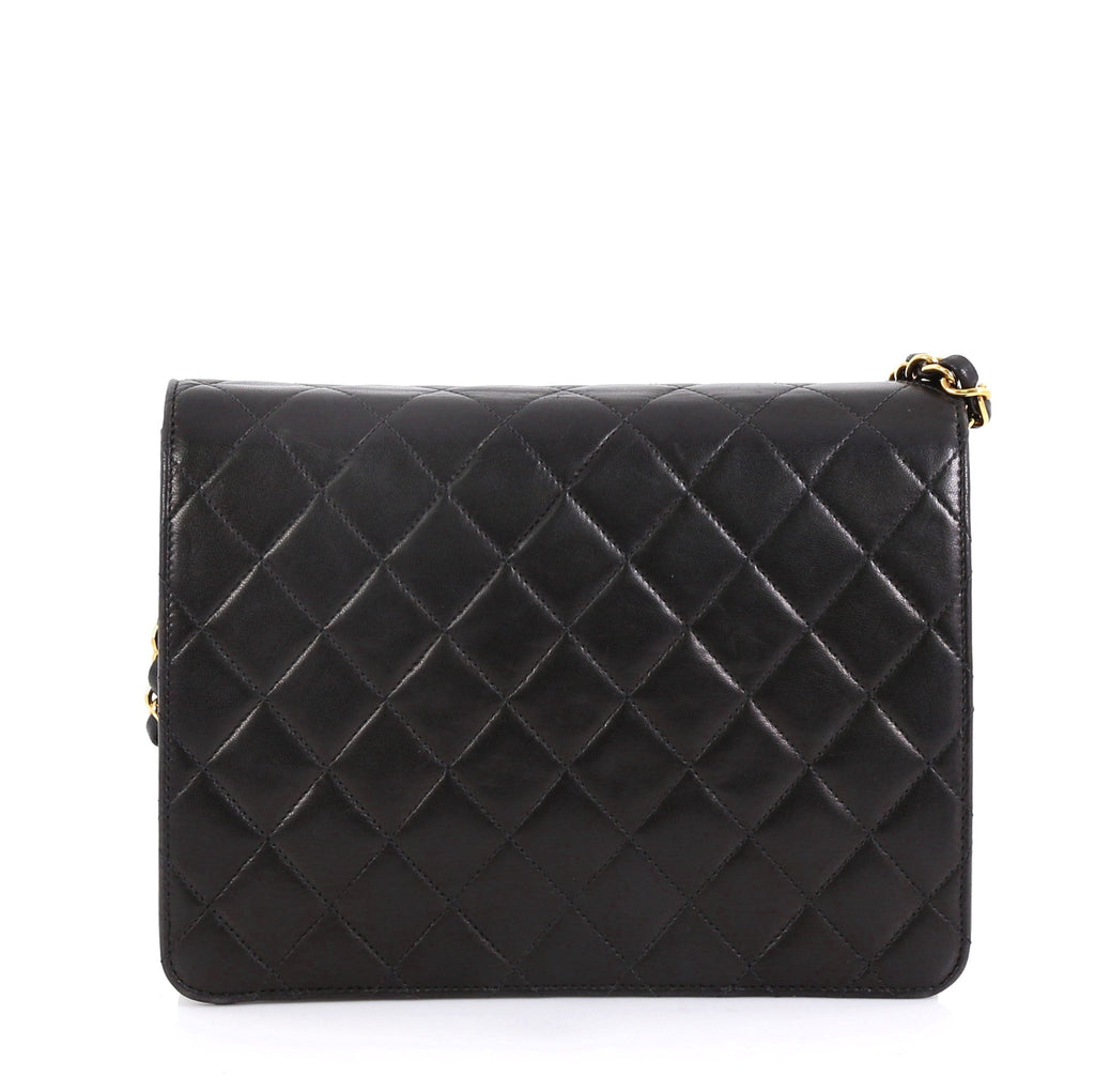 Vintage Clutch with Chain Quilted Leather Small