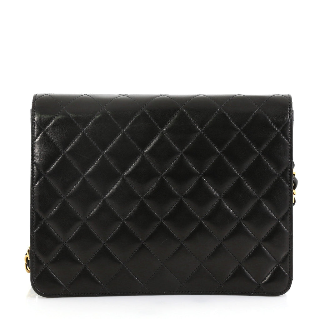 Vintage Clutch with Chain Quilted Leather Small