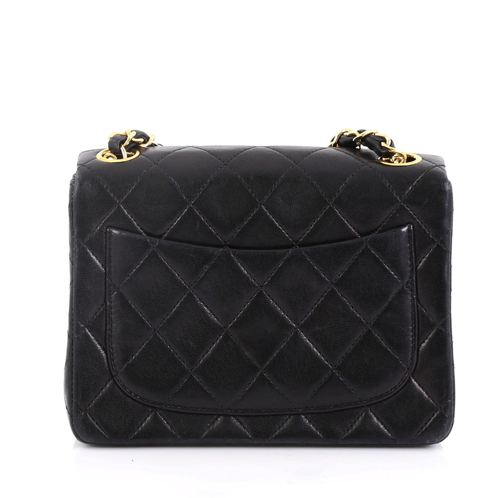 Vintage Square Classic Single Flap Bag Quilted Lambskin Mini