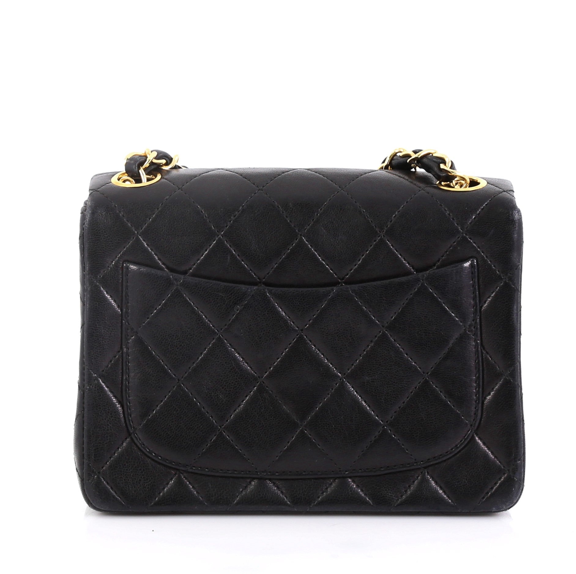 Vintage Square Classic Single Flap Bag Quilted Lambskin Mini