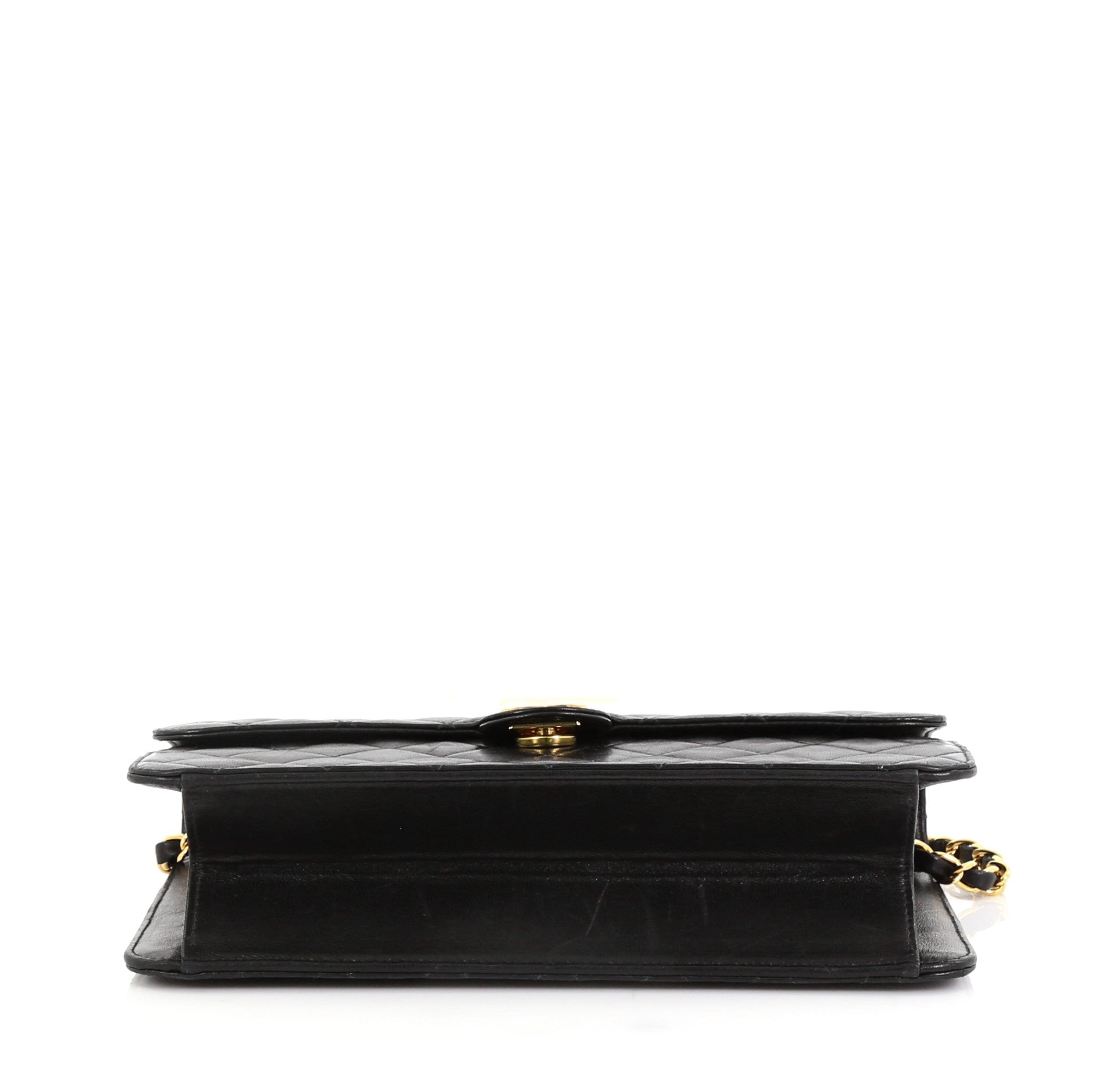 Vintage Clutch with Chain Quilted Leather Medium