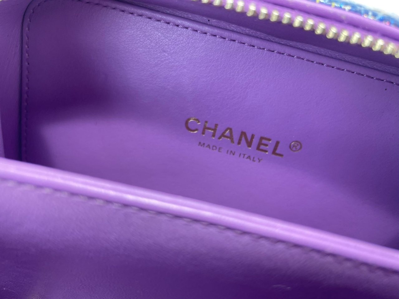Chanel Tweed Vanity Case Bag with Gold Hardware Small Multi-Color