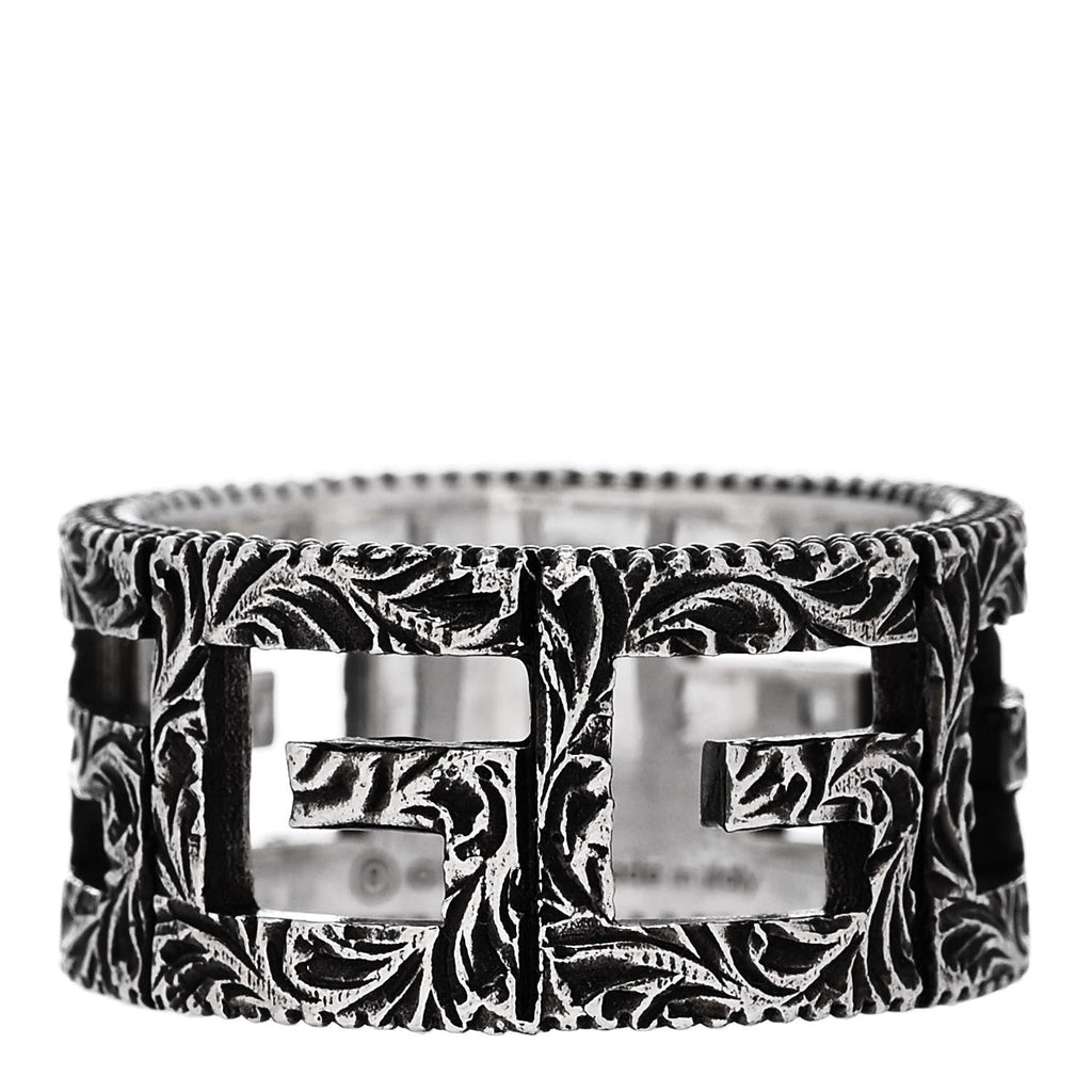 Sterling Silver Wide Square G Band Ring 56 7.5