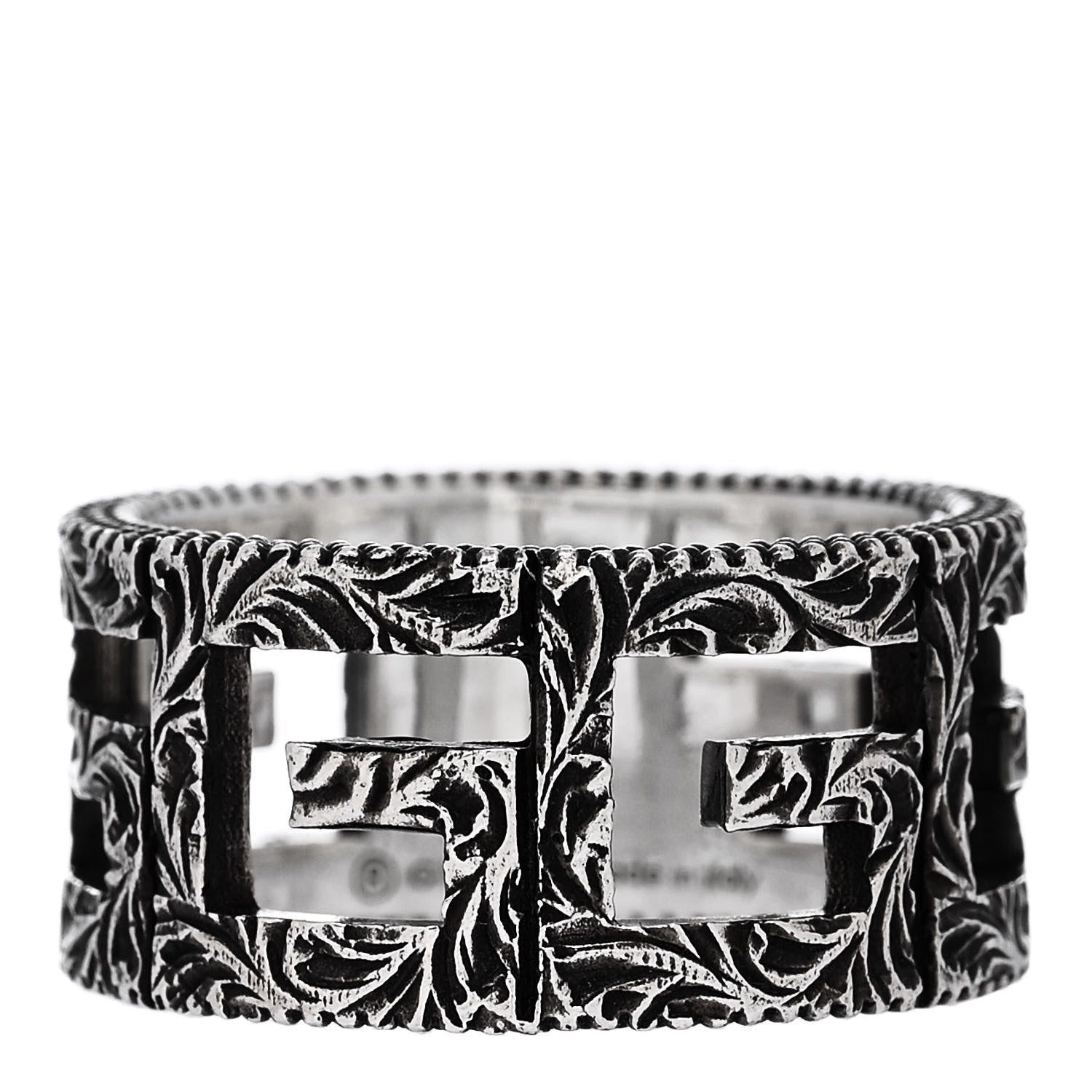 Sterling Silver Wide Square G Band Ring 56 7.5