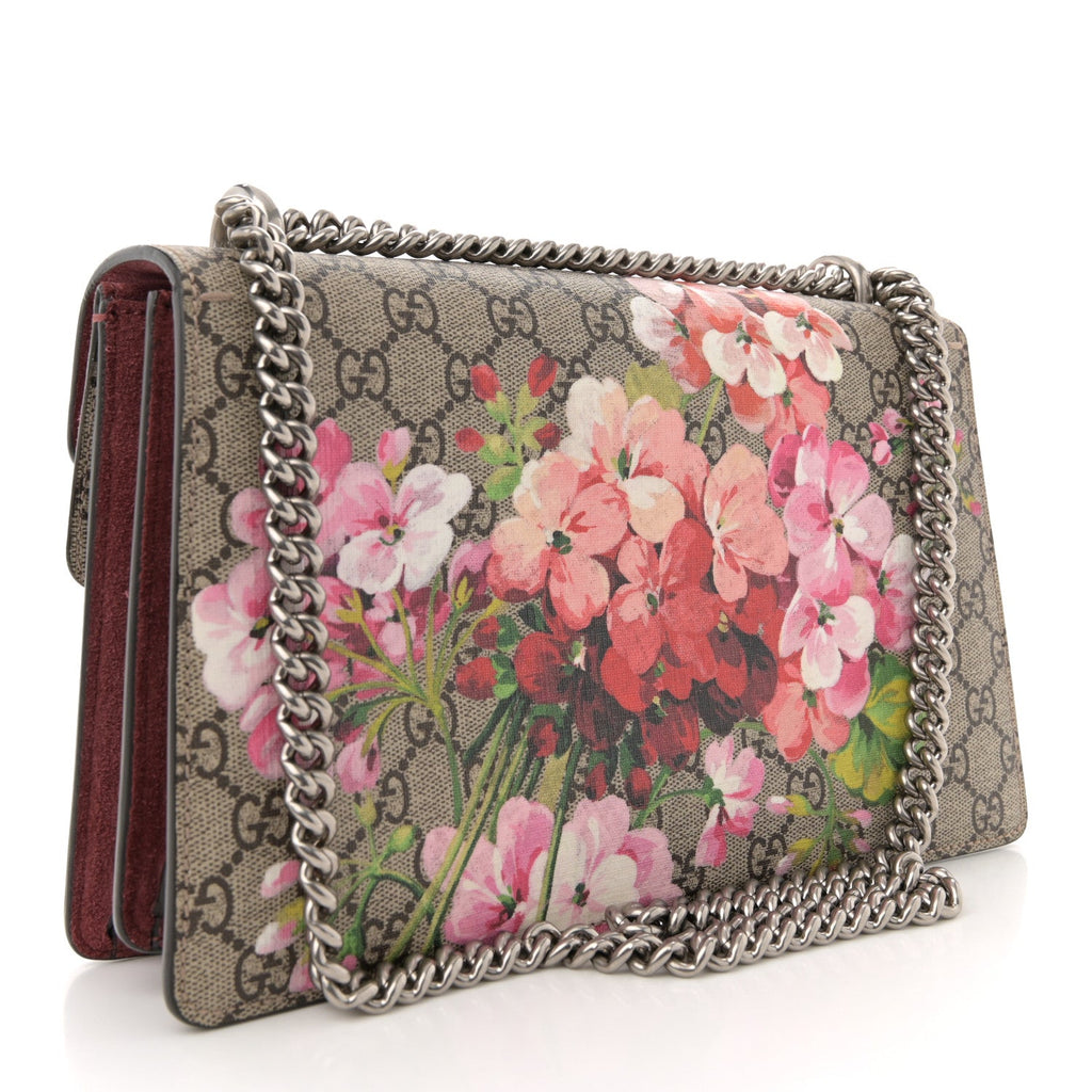 GG Supreme Monogram Blooms Small Dionysus Shoulder Bag Beige Multicolor Dry Rose